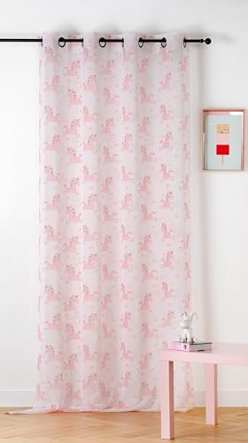 Linder Gardine mit Einhorn-Motiv, gewebt und gefärbt, 100% Polyester, Kollektion Einhorn
