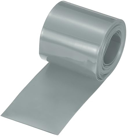 sourcing map PVC-Schrumpfschlauch, 26 mm Durchmesser, 43 mm, flach, 3 m, silbergrau, gute Isolierung für Akkupack