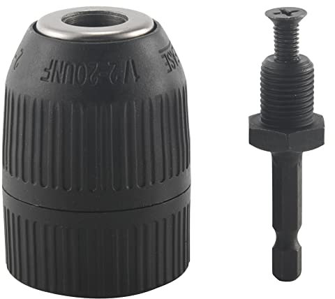 Pesfehhy 1/2inch Keyless Drill Chuck Drill Chuck Adapter for Impact Driver Quick Connect
