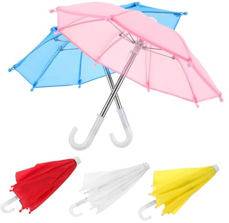 Toyvian 5piezas Mini Paraguas Decoración De Muñecas Casa Sombrilla Azul Paraguas Pequeño