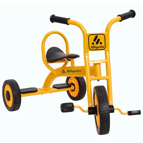 Aligela Dreirad ab 3 Jahre, Kindergartenfahrrad Kleinkinder für Kinder von 3 bis 8 Jahre, Kindergarten Kinderdreirad Lauflernhilfe, Geschenk für Kleinkinder von 3-5Jahren, Kita Dreiräder,Gelb
