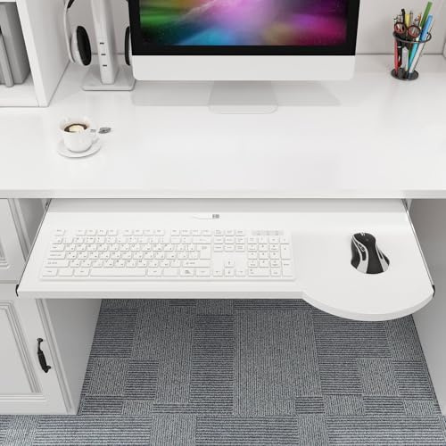 Unikicool Tastaturablage,Tastaturauszug,Tastaturschublade,Standfest Schiebbarer TastaturstäNder,Ausziehbare Plattform Computer Tastaturablage,Ausziehbare Tastaturablage,FüR Zu Hause