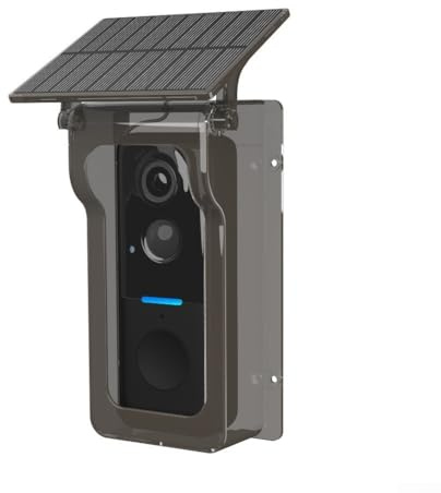 Vidonergy Timbre inalámbrico para exteriores 1080P con cubierta de carga solar, para sistema Tuya, detección de movimiento impermeable IP65 (negro)