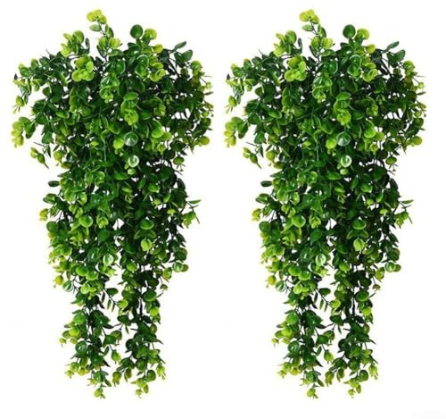 Künstliche Efeu-Girlande, 80 cm, künstliche Hängepflanzen, grüne Kunststoffreben für Hochzeit, Wanddekoration, Outdoor, Garten, Laub, Party, Decke, Drapierung, pflegeleicht, Grün (4 Stück C)