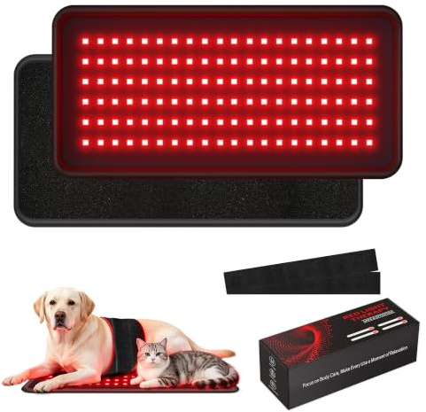 STASUN Rotlichtlampe,660nm and 850nm Infrarotlampe für Hunde,120 LEDs Rotlichtmatte Damen, Herren und Tiere (40cm*20cm)