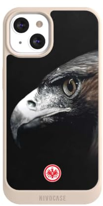 Hülle für Apple iPhone 13 Handyhülle kompatibel mit MagSafe NIVOcore Schutzhülle Sand Eintracht Frankfurt Offizielles Lizenzprodukt Europameisterschaft