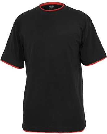 Urban Classics Herren Bekleidung Contrast Tall Tee, Black/Red, XXXXL, TB029A