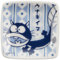 金正陶器(Kaneshotouki) Fujio Akatsuka 904505 Petite assiette carrée en forme d'anguille Bakabon Bleu 5,5 cm