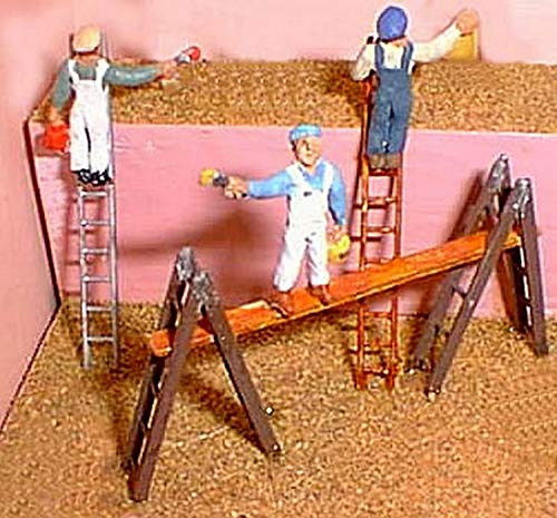Langley Models Workmen on ladders OO Scale UNPAINTED Metal Model Kit F171d