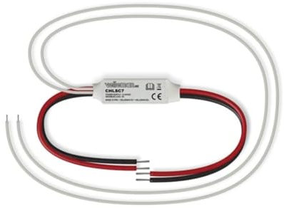 Velleman Mini variateur LED pour bandes LED monochromes, allume et éteint l'éclairage LED, variateur de lampes LED, contrôlé par un seul bouton poussoir, pour Niko® Bticino®, max. 5 A, 12 V / 24 V