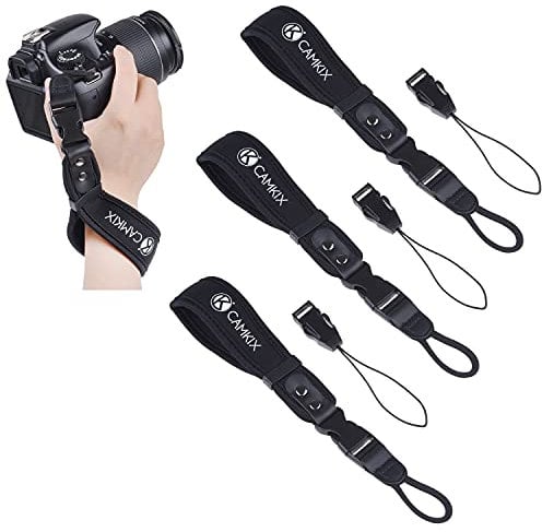 Dragonnes pour appareils photo reflex numérique et appareils photo compacts - Ensemble de 3 - Très solides et durables - Bracelet en néoprène confortable - Attachement ajustable - Attache rapide