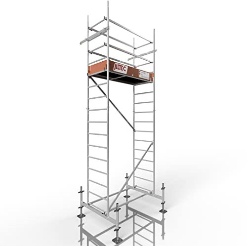 ALTEC Rollfix® 1.0 500 | 5m AH | hvst. Fußplatten | Standardtraverse | Made in Germany | TÜV | belastbar 200kg/m² | Alu | Norm - DIN EN 1004-1 | Baugerüst | Fahrgerüst