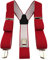 TigerTie Unisex Hosenträger in Y-Form mit 3 extra starken Clips - Farbe in rot einfarbig Uni - hochwertige Verarbeitung - Breite 35 mm
