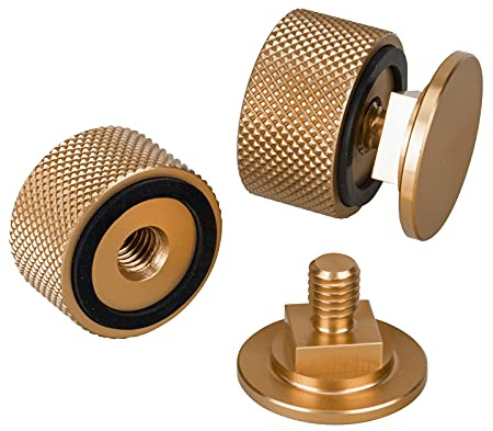 3mirrors Welding Hood (Pipeliner) Helmet Fasteners Gold Headgear Replacement Parts Accessories Screws Flip Hood Aluminum - Anodized w/Silicone Washer 1 Pair