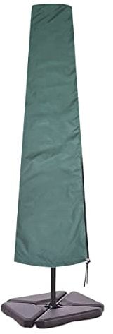 Flatro Fundas para sombrilla resistentes para jardín y exteriores, a prueba de rasgaduras, protección UV y resistente a la intemperie, impermeables, con cremallera, color verde