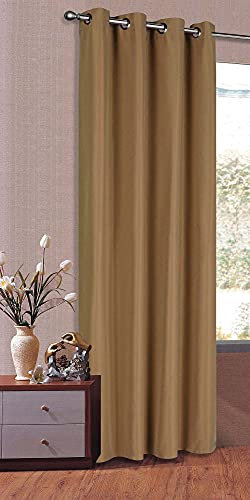 Gardinenbox Vorhang Blickdicht Schal, Matte unifarbene mit Ösen, Polyester, Taupe, HxB 225x140 cm