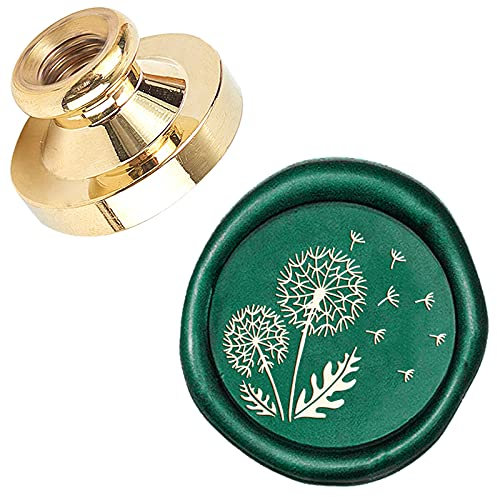 CRASPIRE Wachssiegel Stempel Löwenzahn Messing Ersatzkopf 25mm Vintage Siegellack Stempel Für Umschlag Karte Einladungen Geschenk Hochzeit Halloween Weihnachten Neujahr