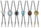 Adramata 6Pcs Bolo Tie Herren Männer Binden Western Cowboy Natural Tiger Eye Leder Krawatte Halloween Kostüm Zubehör