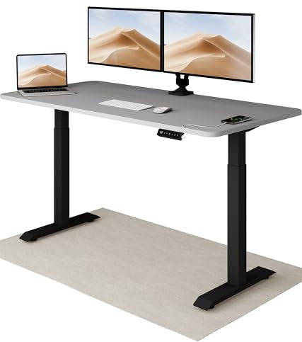 Desktronic Homeone Höhenverstellbarer Schreibtisch 160 × 80 cm – Elektrischer Schreibtisch Mit Zwei Elektrischen Motoren, Touchscreen-Steuerung Und Integrierten USB-a- Und USB-c-ladeanschlüssen
