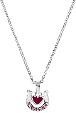 Amor Kette mit Anhänger für Mädchen, 925 Sterling Silber, Zirkonia synth. | Hufeisen