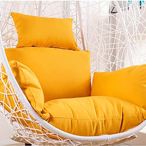LGWG Hanging Egg Chair Cushions Cover Hanging Basket Chair Seat Cushion Replacement Cover For Indoor Outdoor Patio Yard Garden Grey No Padding-Yellow