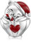 Roter Katzen Charm für Pandora Charm (Katze) aus Sterlingsilber.