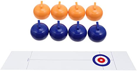 Toyvian Eisstockschießen Curling-Spielzeug Curling-brettspiel Tischspiel Curling-Spiel Zu Hause Lustiges Indoor-Spiel Tabletop-Curling-Spiel Eislöffel Vlies Weiß Einstellen Kind Tragbar