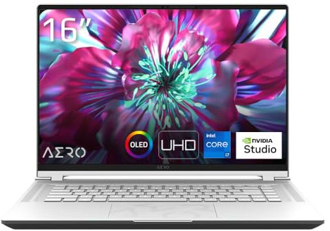 GIGABYTE Aero 16 OLED BSF Laptop für Designer und Gamer – Microsoft 365 inklusive, 16,0 Zoll, 4K UHD, Intel Core i7-13700H, NVIDIA GeForce RTX 4070 GPU, 16 GB DDR5 RAM, AZERTY-Tastatur