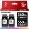 Economink PG-560XL Druckerpatronen Kompatible für Canon 560 560XL Patronen für Canon TS5350 TS5351 TS7450 TS7451 TS5352 TS5353 (2 Schwarz)