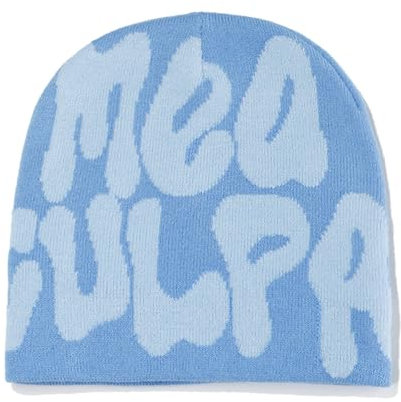 KieTeiiK Beanie Mit Buchstabendruck - Dünne Slouch Mütze, Strickmütze für Damen Und Herren, Unisex