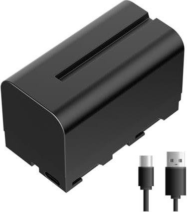 FEELWORLD NP-F750 4400mAh batería de Repuesto para NP-F970 F960 F950 F770 F750 F570 F550, USB-C Carga rápida Recargable para luz LED, Monitor de cámara, transmisión inalámbrica
