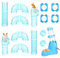 RETON Hamster Tunnel Set - Transparente Röhren für Kleine Hamster, Externes Rohr mit Trinkflasche, Sport und Raumerweiterung