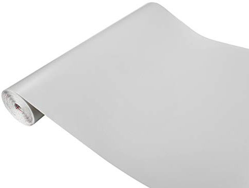 DecoMeister Vinilo Adhesivo Para Muebles Pared Cocina Papel Autoadhesivo Decorativo Para Armario Mesa Lámina Para Bricolaje Decoración del Hogar Película En Rollo 45 x 100 cm Gris Claro Mate
