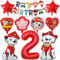 Hund Geburtstag Deko 2 jahre, 10pcs Dog Luftballon 2 Deko Kindergeburtstag Rot, Ballonheld Folienballon, Happy Birthday Banner für Hundl Party, Helium Ballon Set für Jungen Mädchen