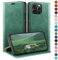 HUOUH for iPhone 15 Pro Max 6.7 Wallet case with RFID Blocking PU Leather,Flip Folio Book covers,Credit Card Holder Shockproof Phone case Women Men for Apple 15 Pro Max case Sea Green