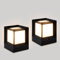 Pilanp Lampioni Moderni Lampada a Colonna a cubo Quadrato personalità Impermeabile IP54 Lampada a Colonna per Esterni Finitura Nera Stagno Esterno Patio Paesaggio Lampada da Tavolo per Recinzione E27