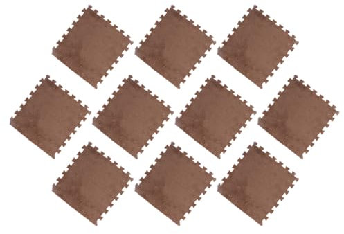Plüsch-Krabbelmatte, 10 Stück, Ineinandergreifende Teppichfliesen aus Plüschschaum, 31 X 30 cm Puzzle-Teppich, rutschfeste Weiche Plüsch-Bodenfliesenmatte, Babymatte für Boden, (C)