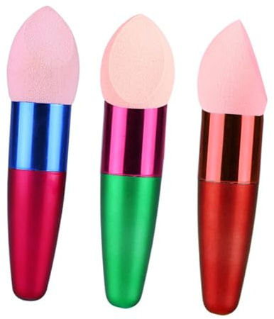 Ipetboom 3 Stück Make up Schwamm Nass Trocken Foundation Egg Puff Kosmetikschwamm in Rot Rosé Grün Für Präzises Verblenden Und Gleichmäßiges Auftragen