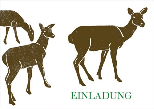 Einladungskarte mit Rehen zur Jagd, zum Wildessen oder zum Wald Spaziergang • Klappkarte um die schönsten Momente des Lebens mit Familie, Freunden, Kollegen zu feiern