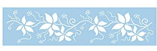 RAYHER 3846700 Schablone, 15 x 60 cm, SB-Beutel 1 Stück, Blätter-Bordüre