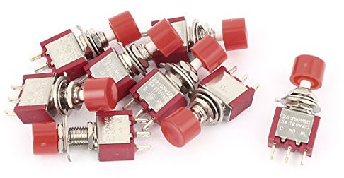 sourcing map AC 250V/120V 2A/5A 3 Terminales NO SPDT NC Pulsador interruptor momentáneo 9pcs