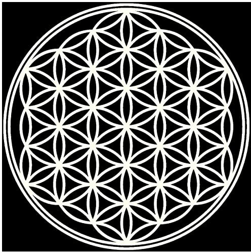 Samunshi® Lebensblume Wandtattoo Blume des Lebens Aufkleber Wandbild Blumen Wandsticker Yoga Sticker Wanddeko 30 x 30cm creme
