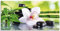 ARTland Wanddeko Glasbilder Wandbild Glas Bild einteilig 60x30 cm Querformat Asien Wellness Zen Spa Blumen Blüten Orchideen Pflanze Steine Bambus T9IQ