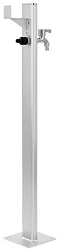 Tidyard Columna de Agua para Jardín de Acero Inoxidable Cuadrada con un Soporte para Colgar La Manguera de Agua 7 x 3 x 95 cm