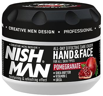NISHMAN Crema para Manos y Rostro - Pomegranate 300ml - Crema Hidratante, Nutritiva y Cuidada para una Piel Sana - Ideal para Piel Seca y Sensible