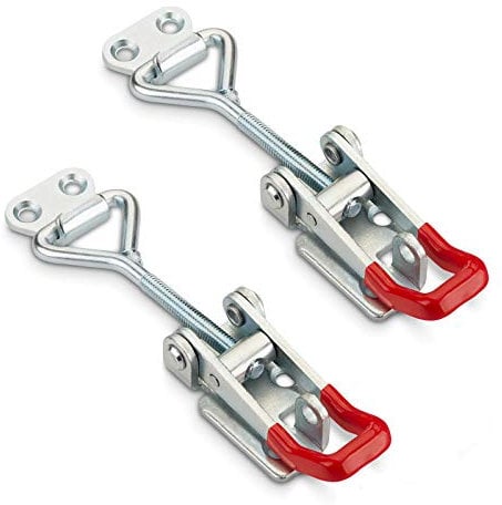 2er Set JUNKER Spannverschluss M6 (Haltekraft 220kg, abschließbar) Stahl verzinkt verstellbarer Kniehebelspanner