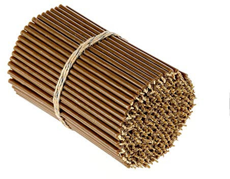 Danilovo Reine Bienenwachskerzen - Kegelkerzen Tropffrei, Rauchfrei, Lang, Dünn - Dekorative Kerzen für Kirchengebet, Dekoration oder Geburtstag - Honig-Duftkerzen 16x0,57 cm (Braun, 50 Stk.)