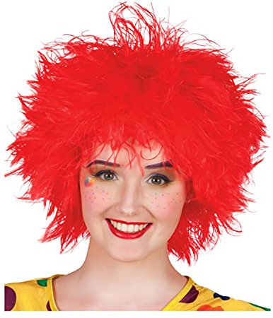PAPSTAR NEU Perücke Unisex Frizzy, Strubbel-Look, rot - SPARPACK mit 6 Stück