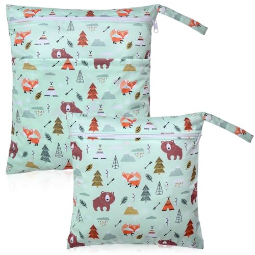 Morwealth 2 Stück Wetbag Kindergarten Groß, Wickeltasche wasserdichte Windeltasche Nasstasche für Kleinkind Windeln Reisen Gym Strand Pool