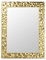 MO.WA Wandspiegel mit Holzrahmen - Blattgold 72x95 cm, Rechteckig, Modern, Goldener Spiegel für Schlafzimmer und Wohnzimmer